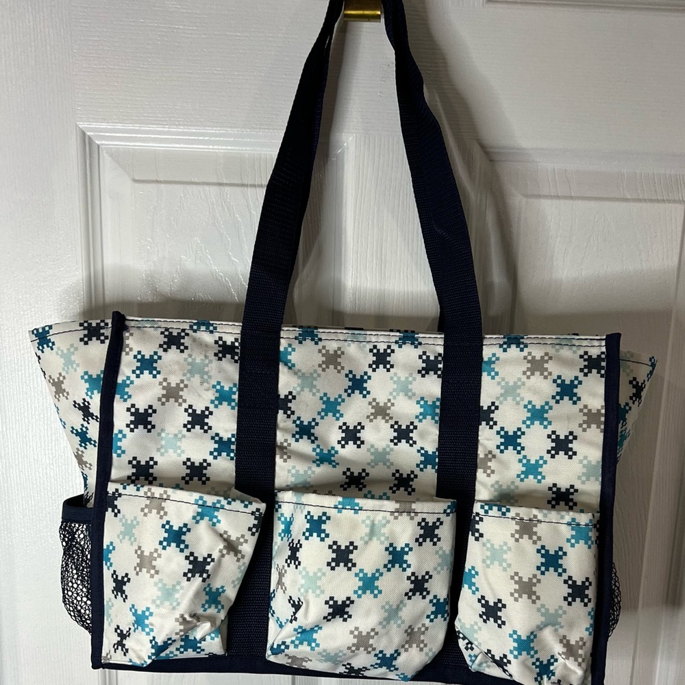 Stylish Blue and White Tote Bag